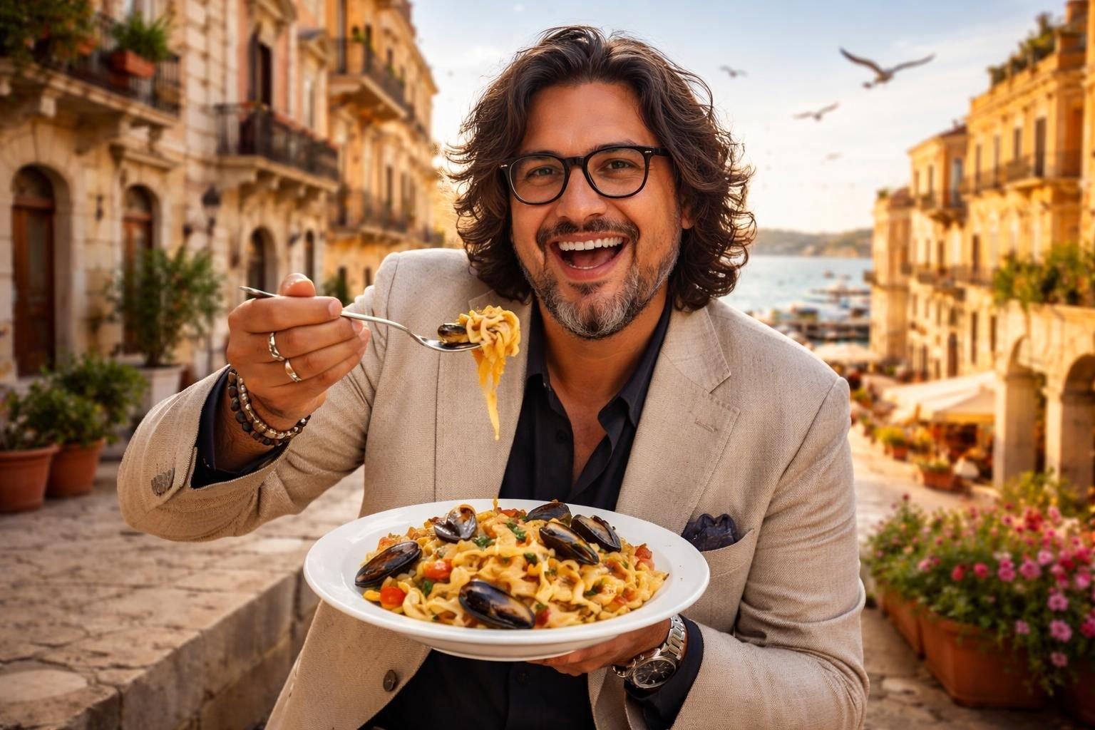 alessandro borghese découvre taranto et son plat typique, le tubettino alle cozze, et s'exprime avec admiration sur cette ville splendide pleine de charme et d'histoire, appelée à renaître.