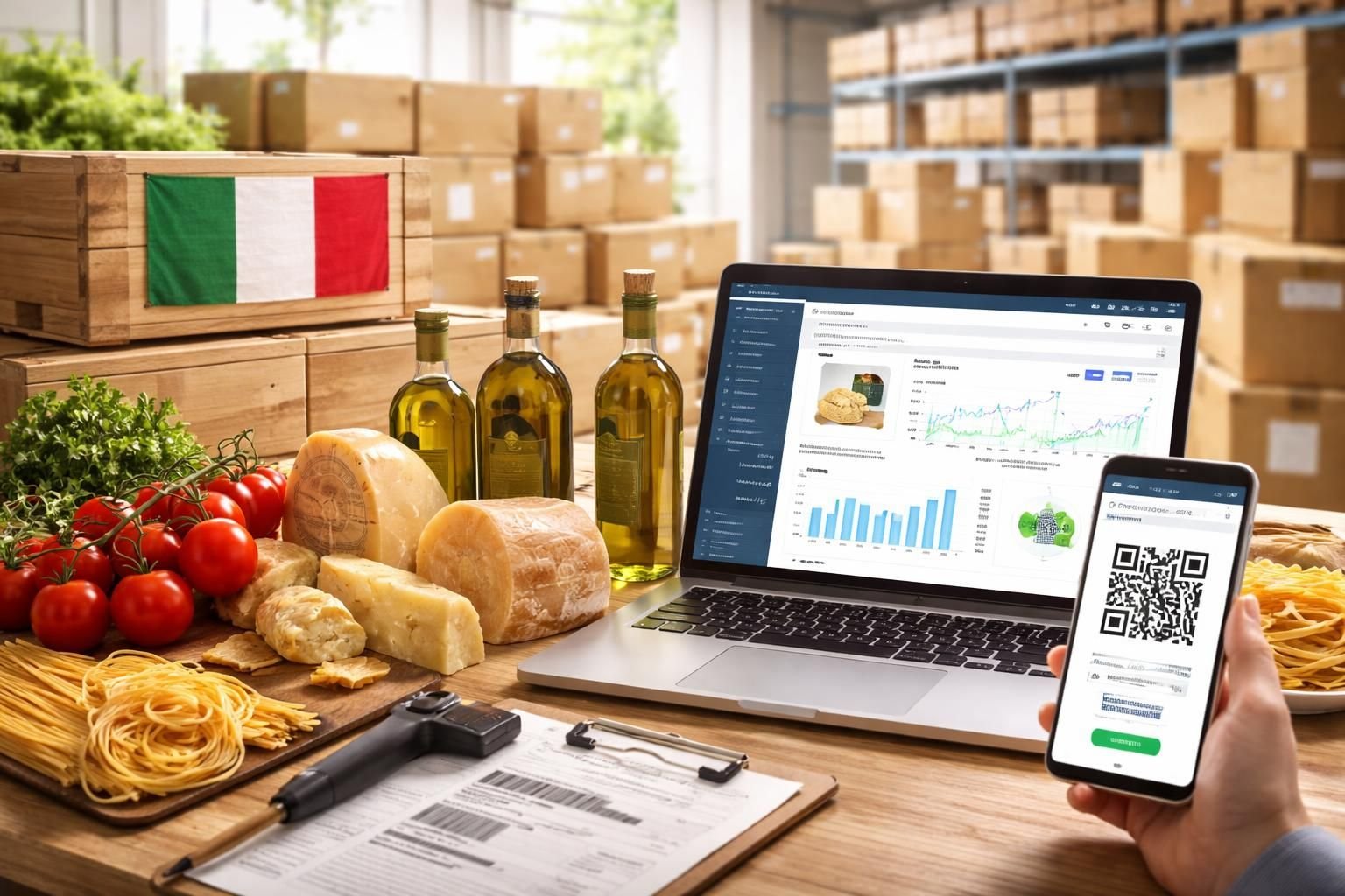 assurez la qualité et l'authenticité de vos produits italiens grâce à une importation rigoureuse et une traçabilité maîtrisée tout au long de la chaîne d'approvisionnement.