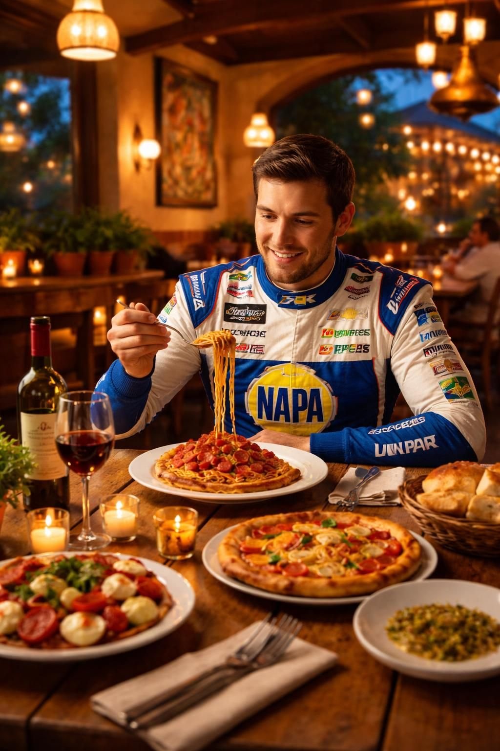 découvrez un pilote nascar surprenant aperçu en train de dîner au restaurant one daytona avant la course emblématique coke zero 400.